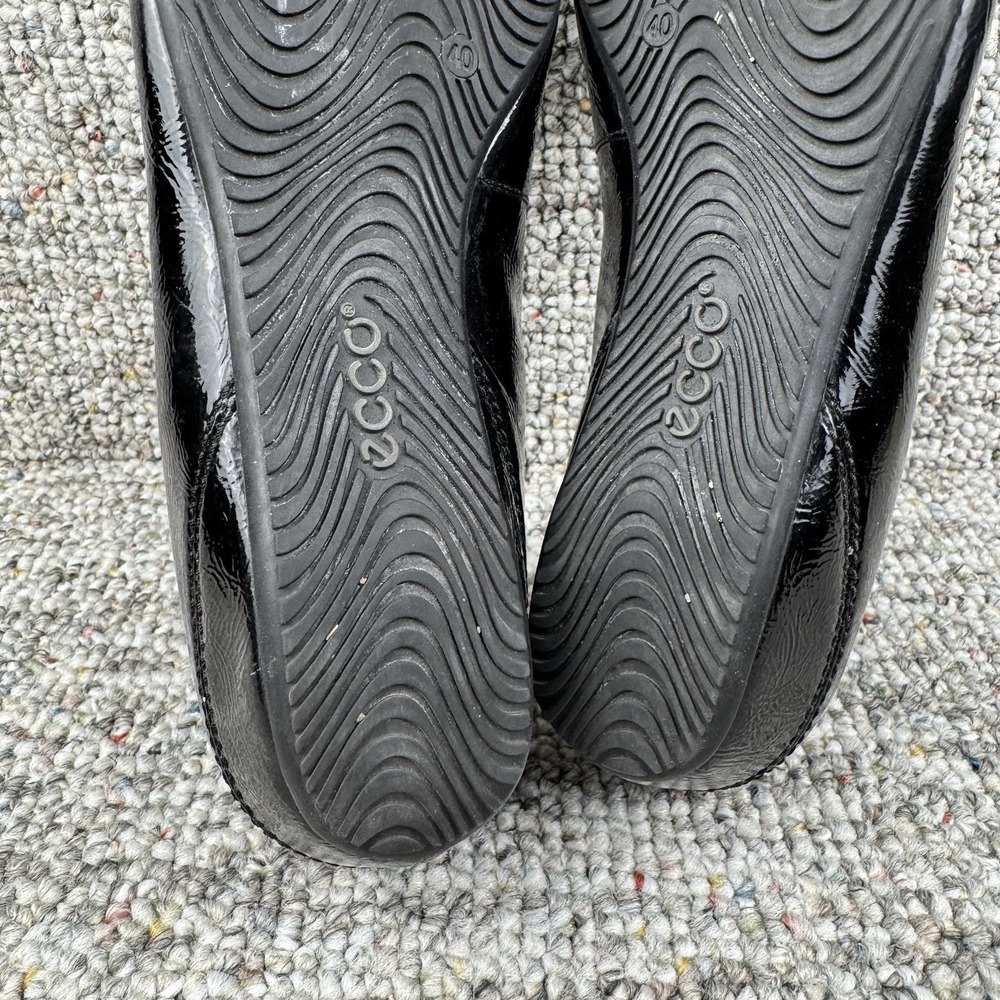 ECCO Abelone Size 40 US 9-9.5 Slip On Shoes Comfort Black Patent Leather Buckle - Picture 13 of 13